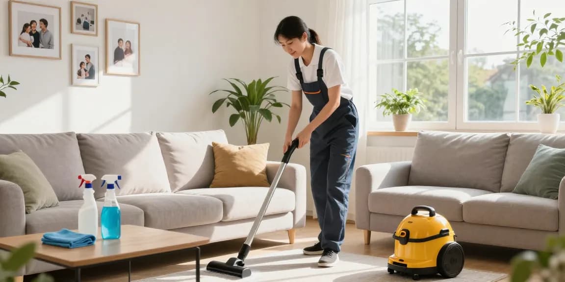 Expert wohnungsendreinigung bern service in a bright living room, showcasing thorough cleaning techniques and professional care.