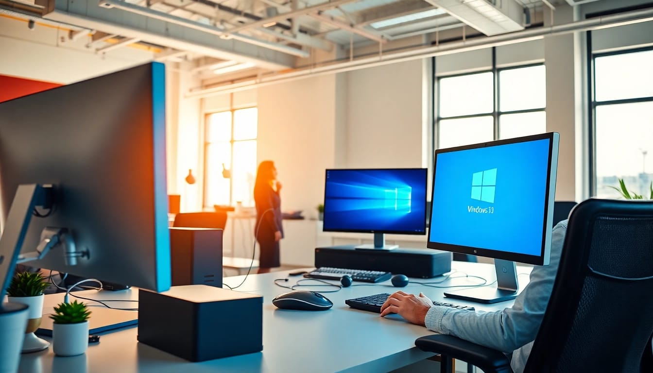 Erleben Sie Windows Pro 11 OEM Lizenz in einem modernen Büro mit einem benutzerfreundlichen Setup.