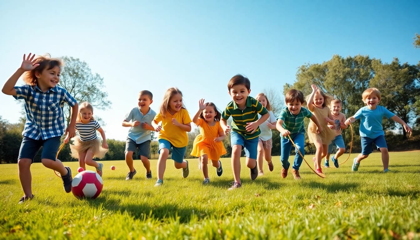 Bewegungsspiele mit Kindern im Freien - Details jetzt lesen ueber spielerische Aktivitaeten.
