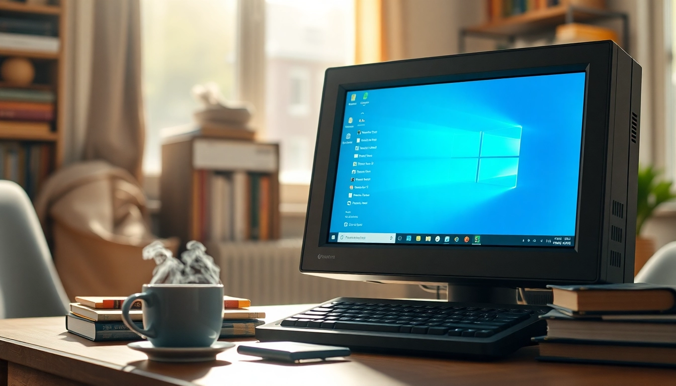 Windows 11 für alten PC zeigt nahtlose Funktionalität auf einem nostalgischen Schreibtisch.