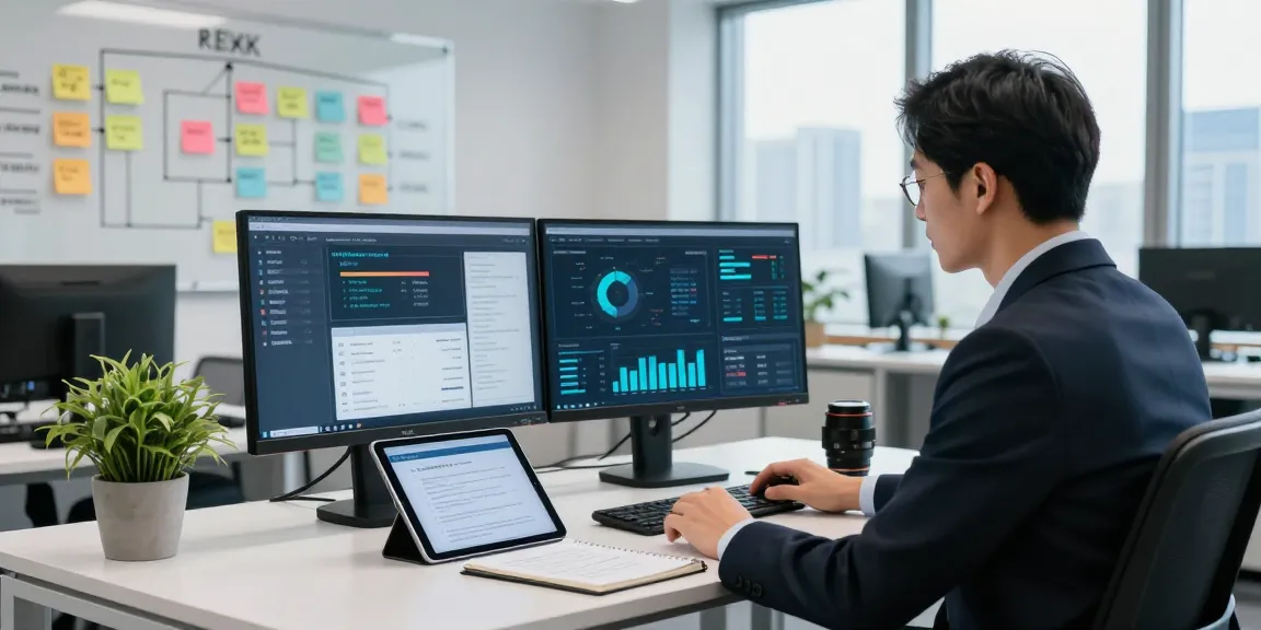 IT-Sicherheitsberatung in modernem Büro mit Consultant und Dashboards zur Sicherheitsanalyse.