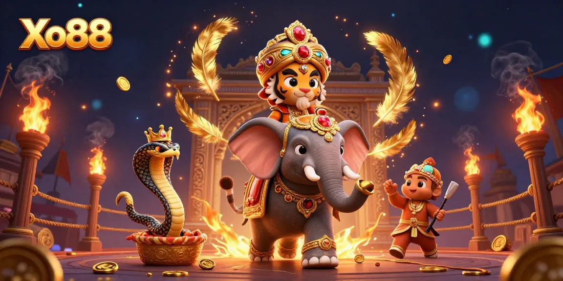 Experience thrilling gameplay at Xo88 with a 3D casino scene featuring exotic characters and vibrant elements.
