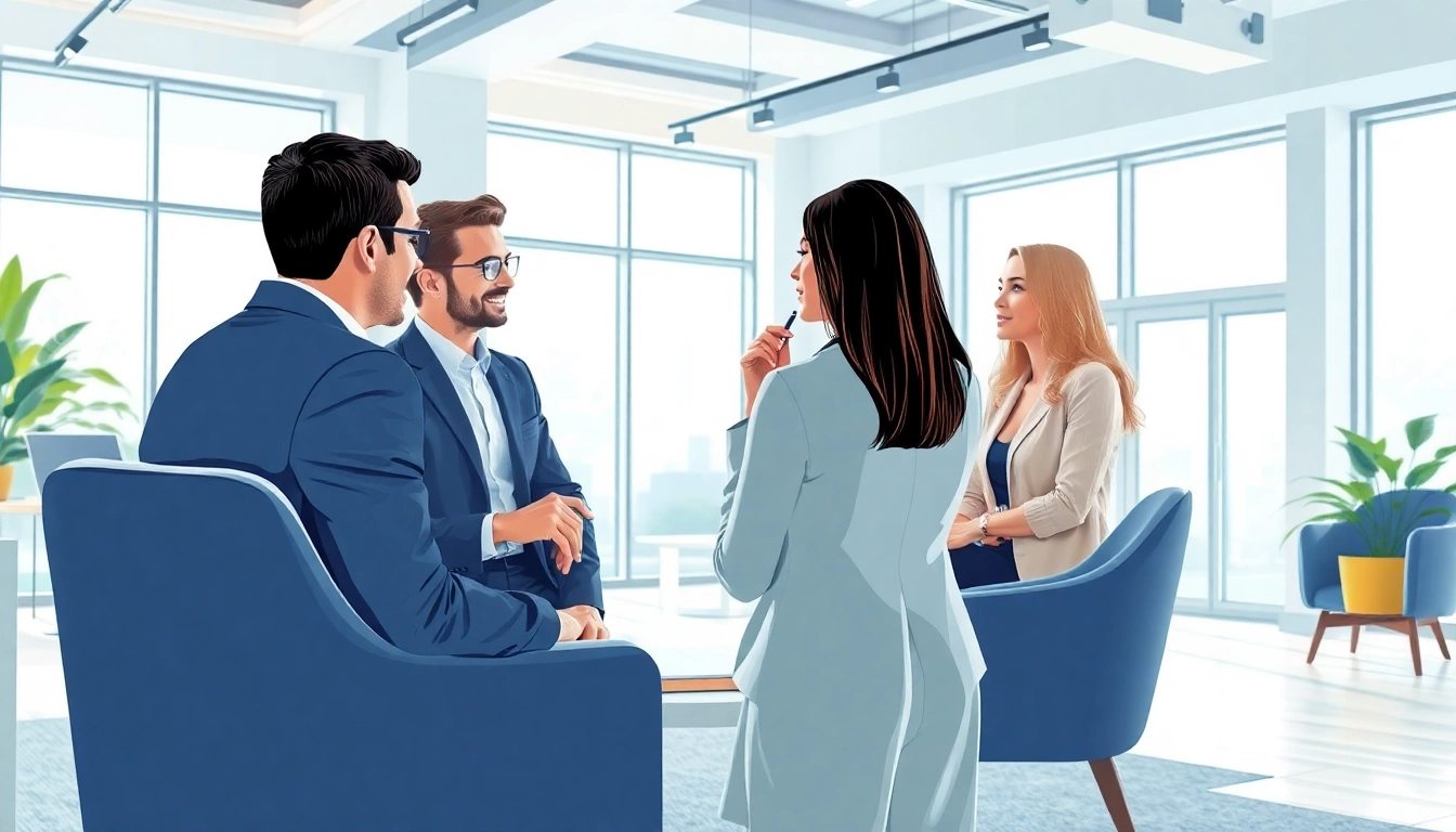 Immobilienmakler Frankfurt Eckenheim berät Kunden in einem modernen Büro, das auch Vertrauen ausstrahlt.