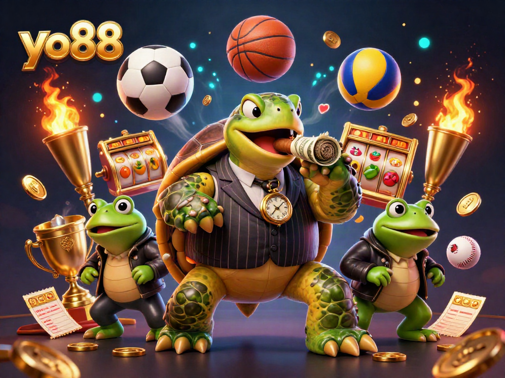 Play exciting games at yo88 while enjoying a vibrant casino experience featuring dynamic characters.