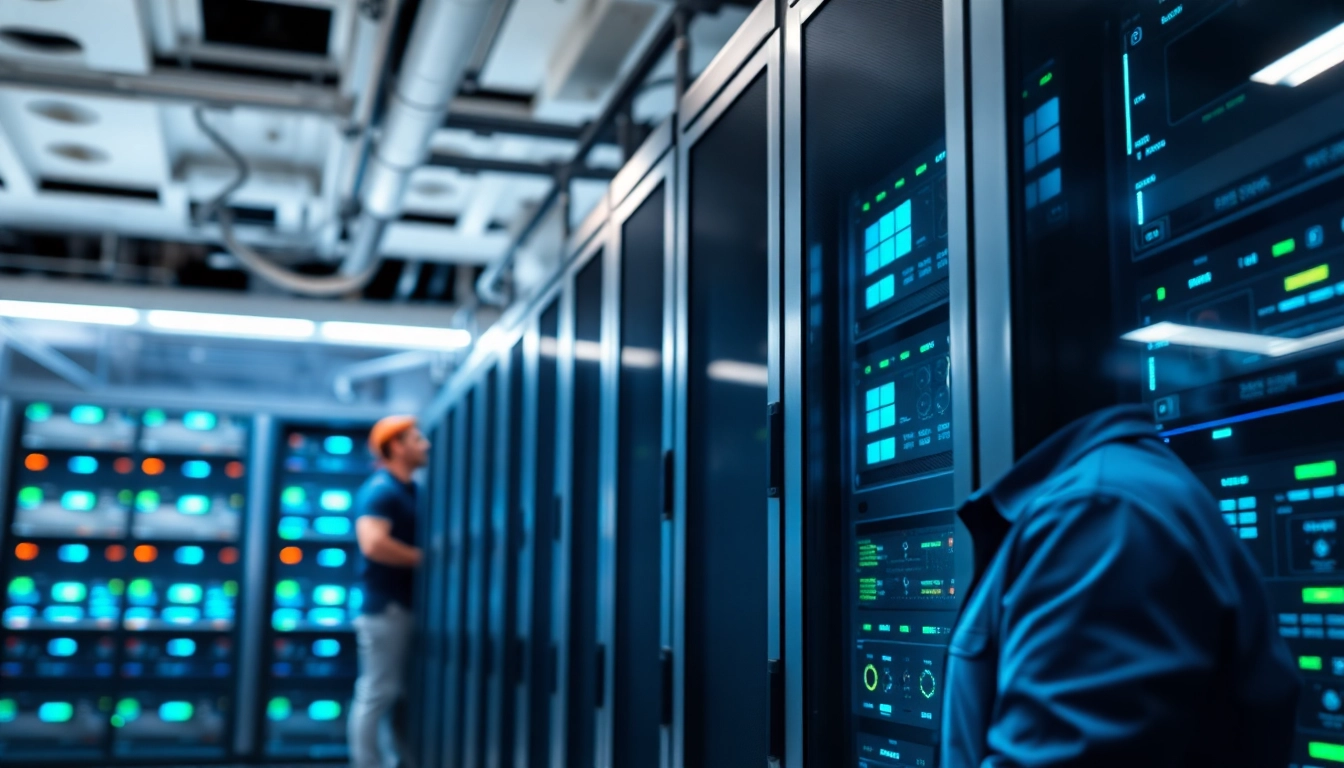 Server 2025 Installation und Aktivierung in einem modernen Serverraum mit einem Techniker.