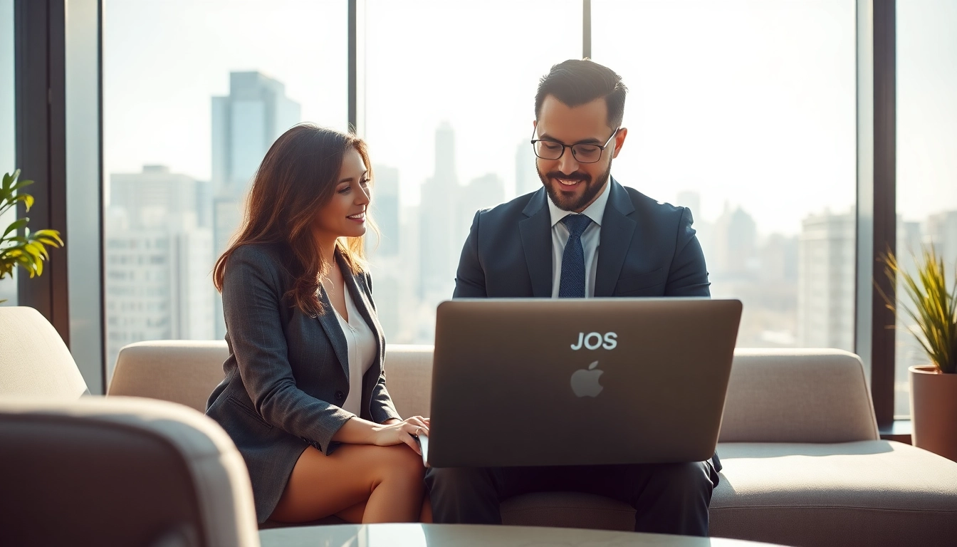 Headhunter Schweiz interviewed by a client in a bright office environment.