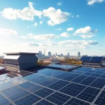 Efficient PV Anlagen Wien installation on rooftops in Vienna's skyline promoting solar energy.