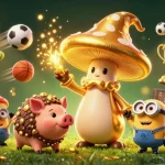 Engage with zoccer casino's vibrant 3D scene featuring enchanting characters and dynamic sports elements.